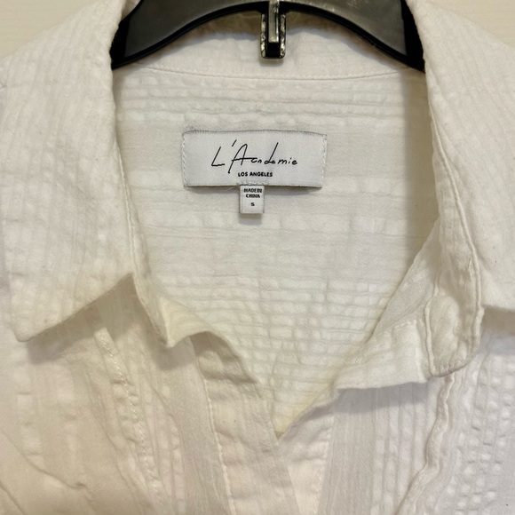L'Academie REVOLVE brand The Coline Top White Button-Down Shirt- EUC- size S - Picture 6 of 9